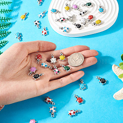 48pcs 12 pendentifs en alliage de couleurs&nbsp;PALLOY-TA0002-55P