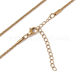 Ionenbeschichtung (IP) 304 Edelstahl Knochen Seil Kette Halskette für Frauen&nbsp;NJEW-I121-01A-G