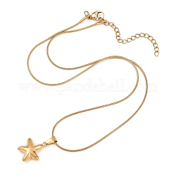 Halskette mit Sternanhänger aus Edelstahl 304 und runder Schlangenkette für Damen&nbsp;NJEW-A069-01G