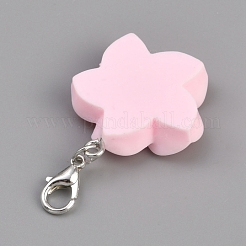 Décoration pendentif fleur en résine&nbsp;HJEW-WH0042-143F