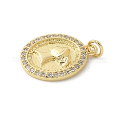 Colgante micropavé cubic zirconia de latón&nbsp;KK-P294-08G