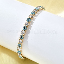 Braccialetti con maglie e ciondoli in ottone e smalto&nbsp;BJEW-Z094-02G-01B