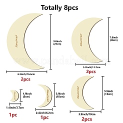 8 pièces 8 anneaux de cerceau en bois de style macramé pour la fabrication artisanale de bricolage&nbsp;DIY-WH0545-007