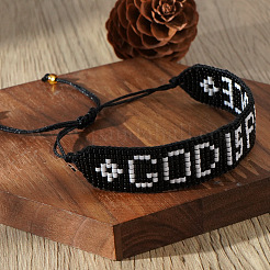 Verstellbare Armbänder aus böhmischen Glasperlen&nbsp;UQ0429-1