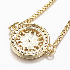 Verstellbare messing micro pave zirkonia schieberarmbänder&nbsp;BJEW-E317-25G