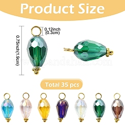 35 pendentif en verre et laiton bicolore&nbsp;PALLOY-YW00223