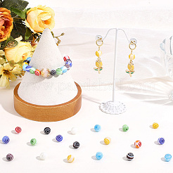 120 perlina rotonda in vetro millefiori fatta a mano&nbsp;LK-PA0001-05