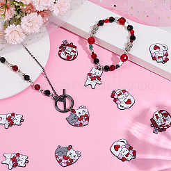 16 Stück 4 Stile Valentinstag-Legierungs-Email-Anhänger&nbsp;ENAM-SC0006-03