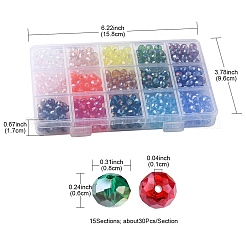450 pièces 15 brins de perles de verre électrolytiques de style&nbsp;GLAA-YW0001-60