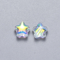 Perle di vetro verniciate a spruzzo trasparente&nbsp;GLAA-R211-04-G05