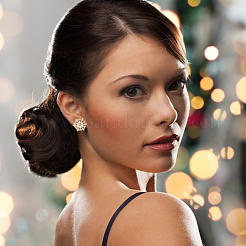 5 Paar exquisite Ohrstecker mit Weihnachtsschneeflocke und Zirkonia in 5 Stilen&nbsp;EJEW-AN0002-39