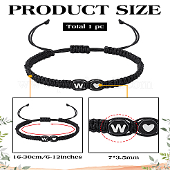 1 pulsera trenzada con cordón de nailon ajustable para mujeres y hombres&nbsp;BJEW-LP0001-31A-W