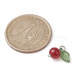 Breloques de fruits en jade blanc teint naturel&nbsp;PALLOY-JF02431-04