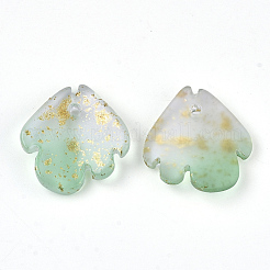 Charms in vetro verniciato a spruzzo trasparente bicolore&nbsp;X-GLAA-T017-05-B01