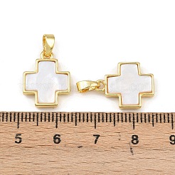 Anhänger aus natürlicher Paua-Muschel aus Messing&nbsp;KK-U025-03G-01-1