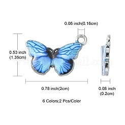 12pcs pendentifs en alliage imprimé 6 couleurs&nbsp;FIND-FS0001-29