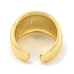 Offener Manschettenring aus Messing mit Mikropavé und klarem Zirkonia für Damen&nbsp;LS-RJEW-M173-13A-G