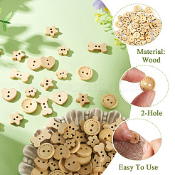 100 stücke 5 arten holz tasten&nbsp;BUTT-TA0001-46