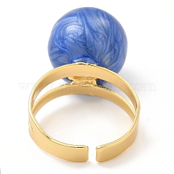 Smaltato rotondo con anello polsino aperto con perline malocchio&nbsp;RJEW-E069-03G-01