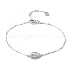 Braccialetti con maglie e ciondoli in argento sterling s925 per donna&nbsp;BJEW-K276-01P