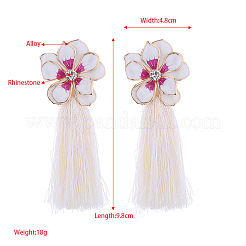 Boucles d'oreilles à pampilles en alliage émaillé à fleurs bohèmes&nbsp;FS-WGC9871-07
