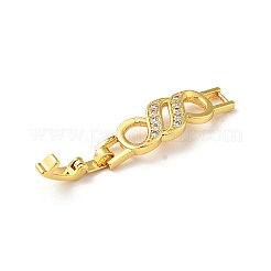 Fermagli per cinturini in ottone placcato a cremagliera con micro pavé di zirconi trasparenti&nbsp;ZIRC-H125-22G