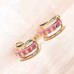 Boucles d'oreilles en laiton émaillé à placage en crémaillère&nbsp;KK-CBAB1AF-38B-G