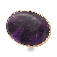 Natürlichen Amethyst Fingerringe&nbsp;RJEW-G332-01B-G