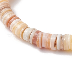 Braccialetti elastici con perline a disco in conchiglia d'acqua dolce naturale per uomo e donna&nbsp;BJEW-JB11747
