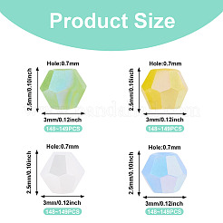 4 brin de perles de verre opaque plaquées couleur AB&nbsp;GLAA-TADJ0001-20C