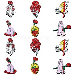 12 Stück 6 Stile Halloween bedruckte Acrylanhänger&nbsp;SACR-CJ0001-70