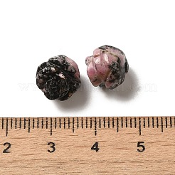 Natürliche Rhodonit geschnitzte Blumen Streuperlen&nbsp;G-O156-B-26