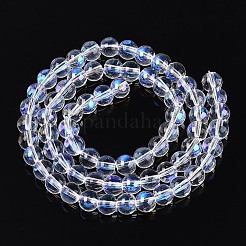 Transparentes perles de verre de galvanoplastie brins&nbsp;LS-EGLA-Q132-6MM-01A-11