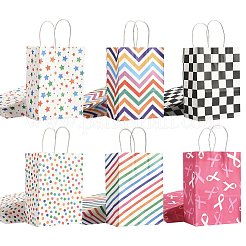 12 Stück 6-farbig bedruckte Tragetaschen aus Papier&nbsp;CARB-FS0001-05