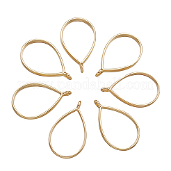 Rack-Beschichtung Legierung Teardrop Open Back Lünette Anhänger&nbsp;PALLOY-TA0001-09G