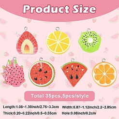 35 colgante de resina opaca pintado con aerosol con temática de frutas de 7 estilos&nbsp;RESI-YW0006-09
