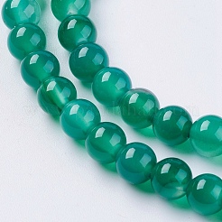 Natürliche grüne Onyx Achat Perlen Stränge&nbsp;G-G583-6mm-11