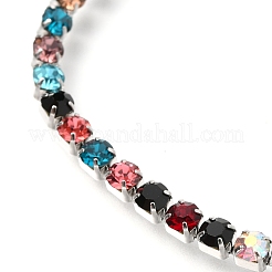 Bracelets coulissants réglables en acier inoxydable 304 avec chaînes et strass&nbsp;BJEW-B008-01E