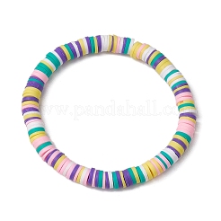 3 Uds. Conjuntos de pulseras elásticas con cuentas de disco de arcilla polimérica de 3 colores&nbsp;BJEW-JB10439-01