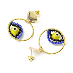 Pendientes colgantes de cuentas de vidrio hechos a mano con forma de ojo malvado&nbsp;EJEW-MZ00371-03