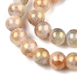 Perles de verre craquelé cuites au four&nbsp;DGLA-R053-05N
