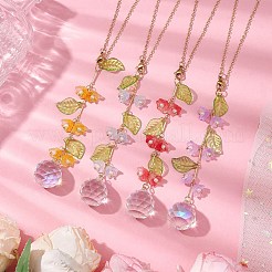 4 pz 4 colori fiore conchiglia perla rotonda perline appese acchiappasole&nbsp;HJEW-TA00292
