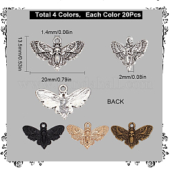 80 pièces 4 couleurs pendentifs en alliage de style tibétain&nbsp;FIND-SC0004-93