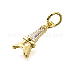 Breloques en laiton avec zircone cubique de micro pave&nbsp;X-KK-P295-45G
