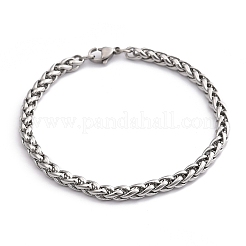 Anlaufgeschützte Weizenkettenarmbänder aus Edelstahl 304&nbsp;BJEW-O091-04P