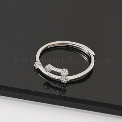 Bagues réglables constellations en argent sterling plaqué rhodium 925 micro pavé de zircones cubiques transparentes pour femmes&nbsp;RJEW-P130-01P-F