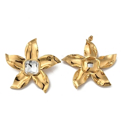 Boucles d'oreilles à tige en acier inoxydable 304 avec zircone cubique&nbsp;EJEW-Z084-12G