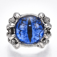 Einstellbare Fingerringe aus legiertem Glas&nbsp;RJEW-T006-02B