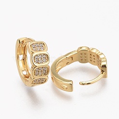 Orecchini a cerchio huggie in zirconi cubici trasparenti micro pavè&nbsp;EJEW-L231-45G