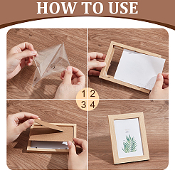 Bois avec cadre photo rectangle en acrylique&nbsp;AJEW-WH0475-06A